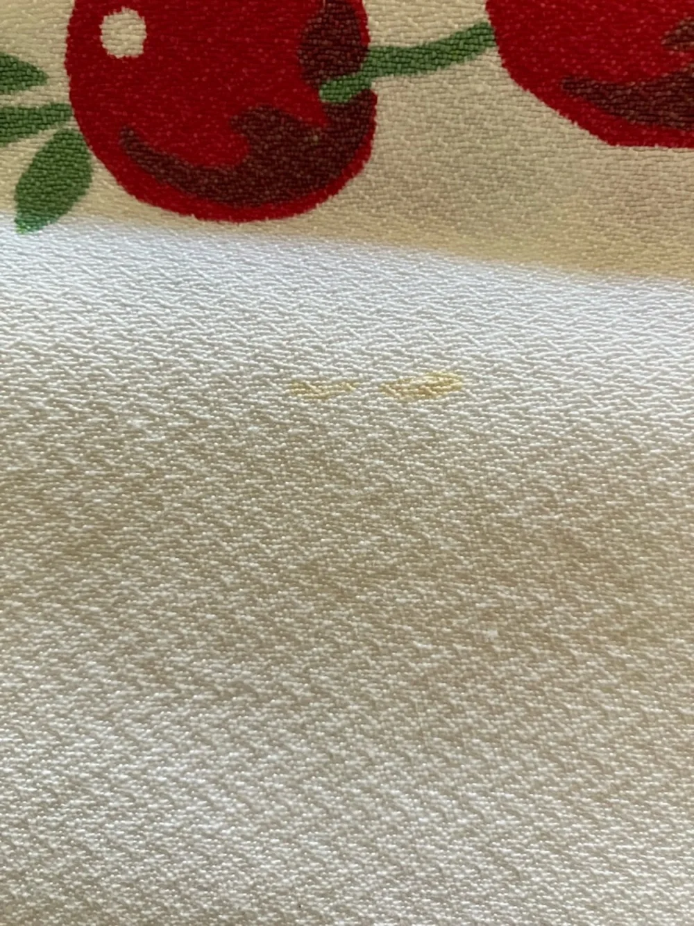 White Vintage Tablecloth with Colorful Floral Design
